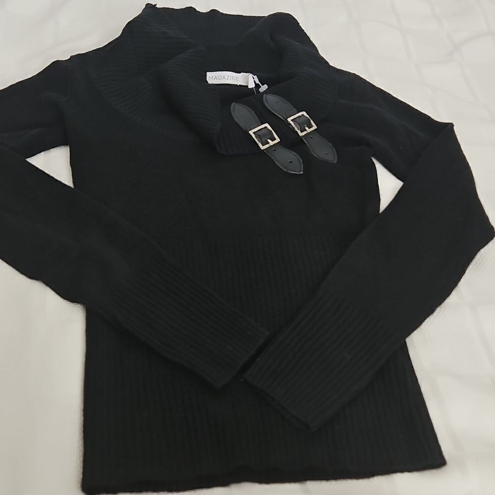 Magazine Women's Long Sleeves Sweater Small Black - Picture 11 of 16